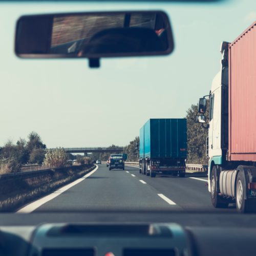 line of trucks